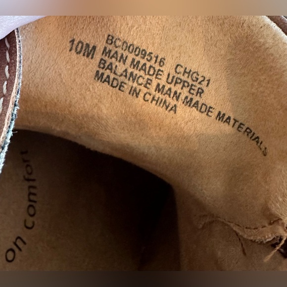 10 b.o.c. Born brown leather lace up ankle booties boots shoes moccasin clog - Picture 12 of 14